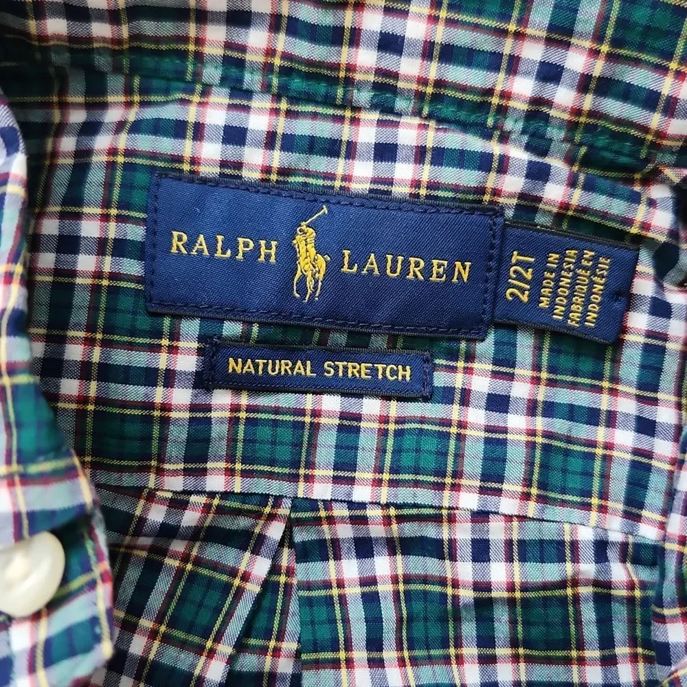 Ralph Lauren Green and Blue Plaid Button Down Shirt